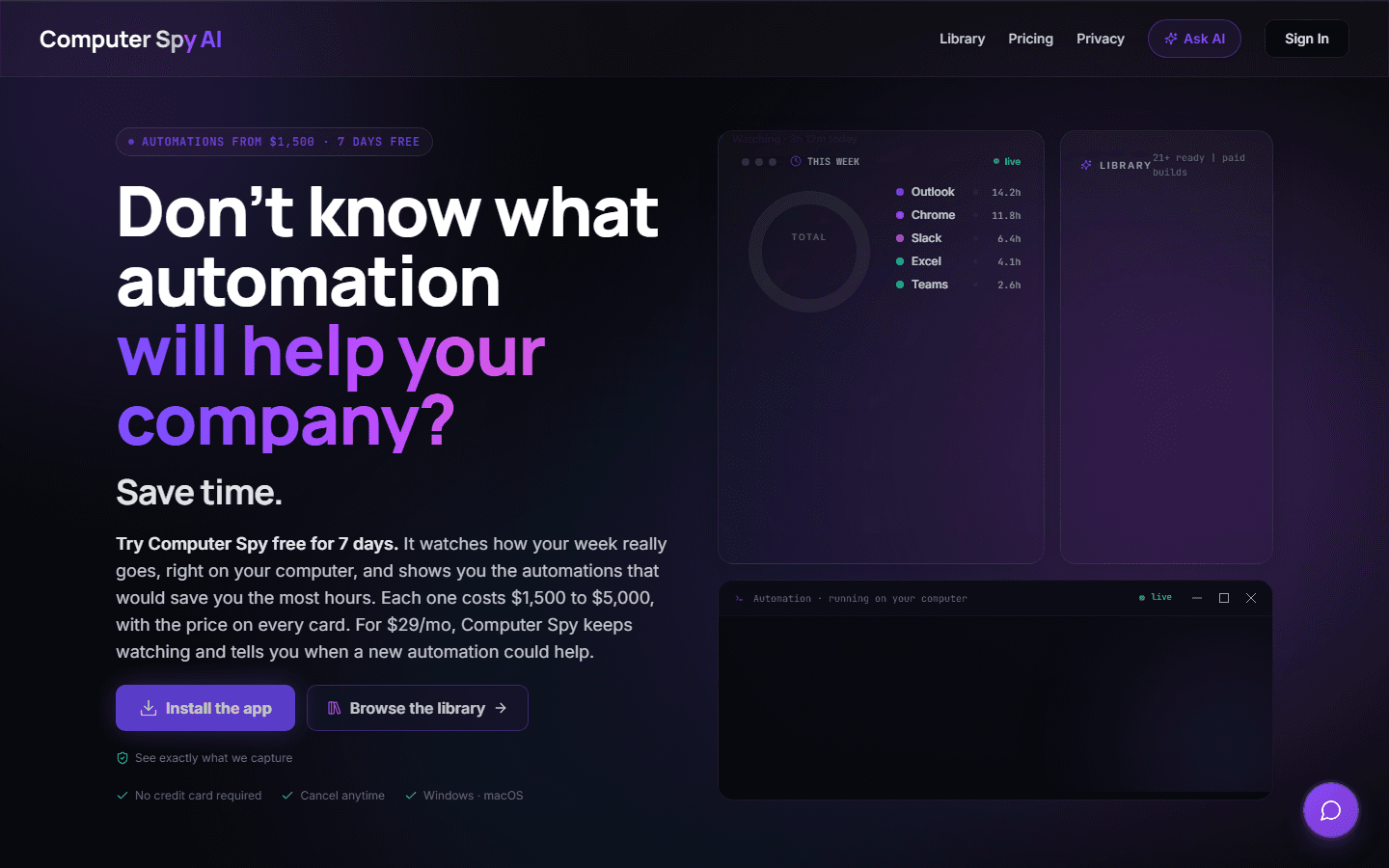 Computer Spy AI current homepage